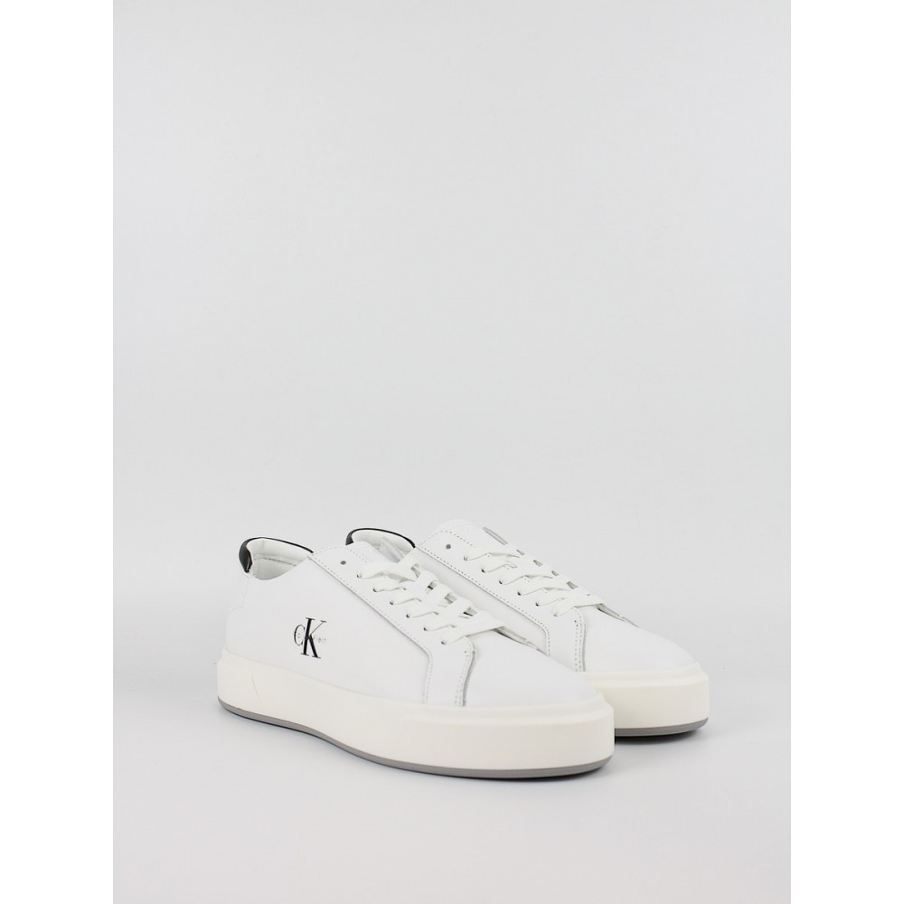 Ανδρικά Sneaker Calvin KLein Basket Cupsole Laceup Lth Ml YM0YM01460-01W Ασπρο