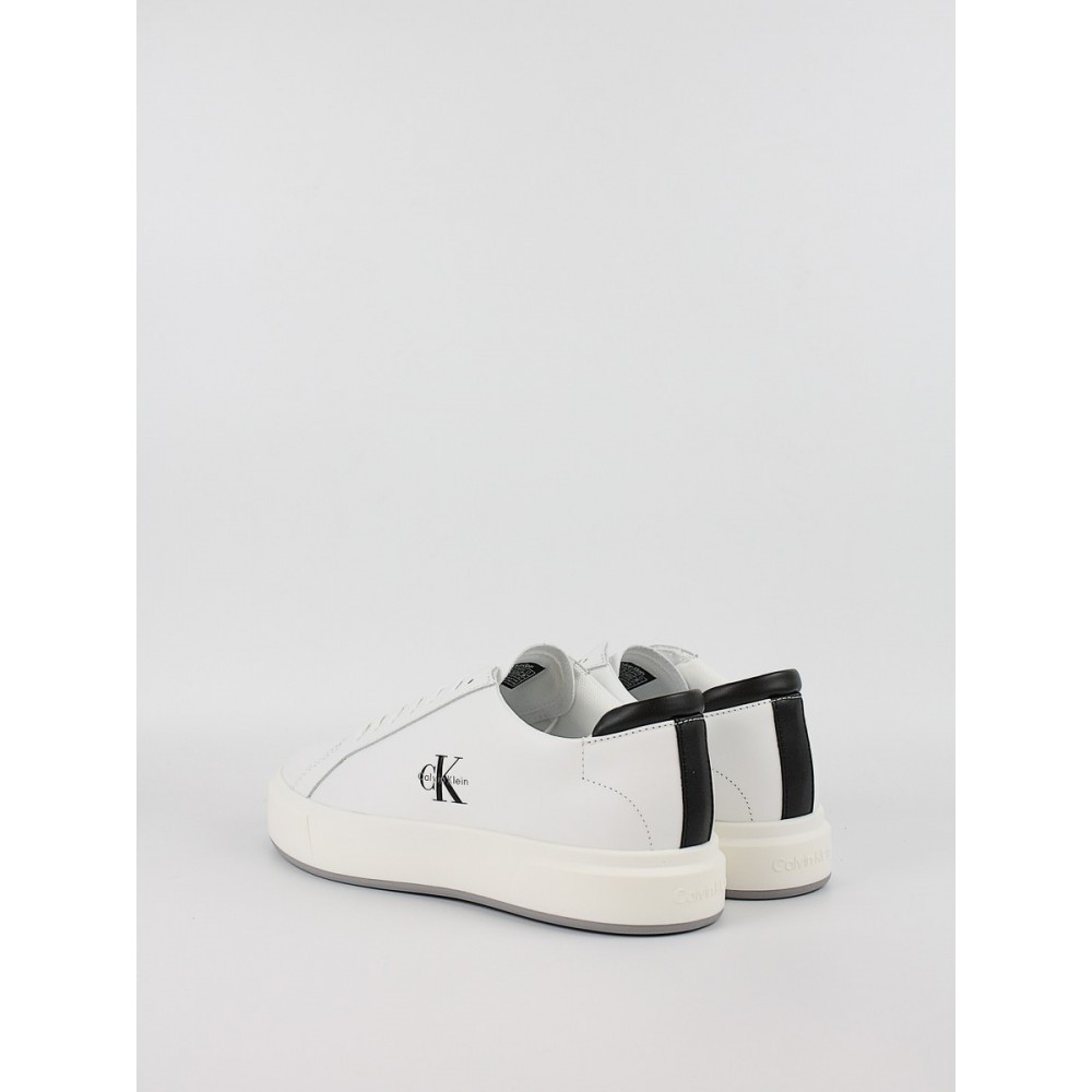 Ανδρικά Sneaker Calvin KLein Basket Cupsole Laceup Lth Ml YM0YM01460-01W Ασπρο