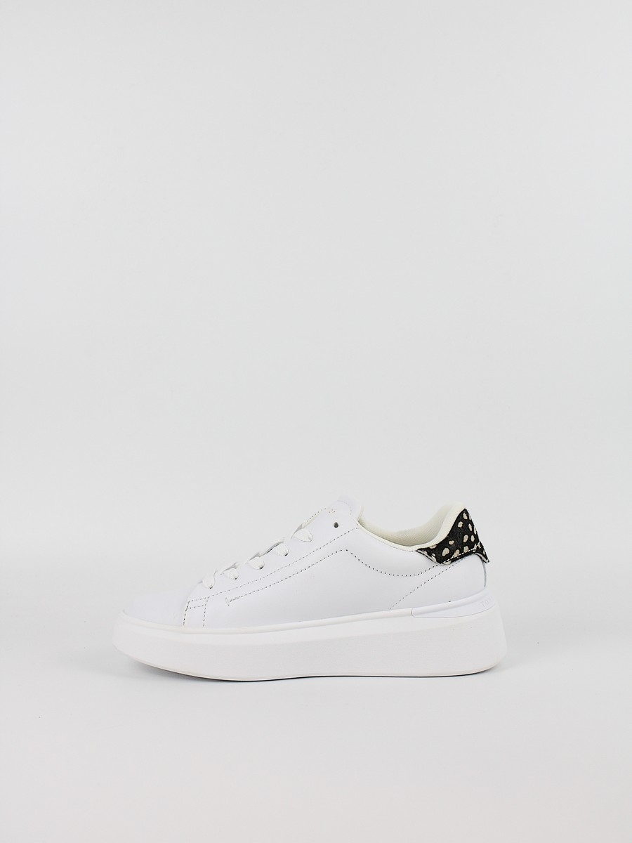Women Sneaker Tommy Hilfiger Animal Print Platform Sneaker FW0FW09023-02R White