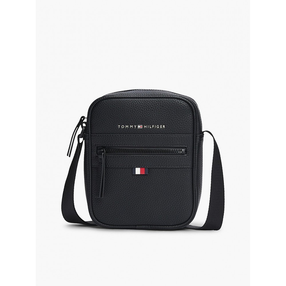 Ανδρικό Τσαντάκι Χιαστή Tommy Hilfiger Essential Pu Mini Reporter AM0AM09504-BDS  Μαύρο