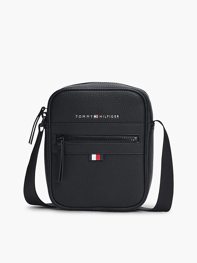 Ανδρικό Τσαντάκι Χιαστή Tommy Hilfiger Essential Pu Mini Reporter AM0AM09504-BDS  Μαύρο