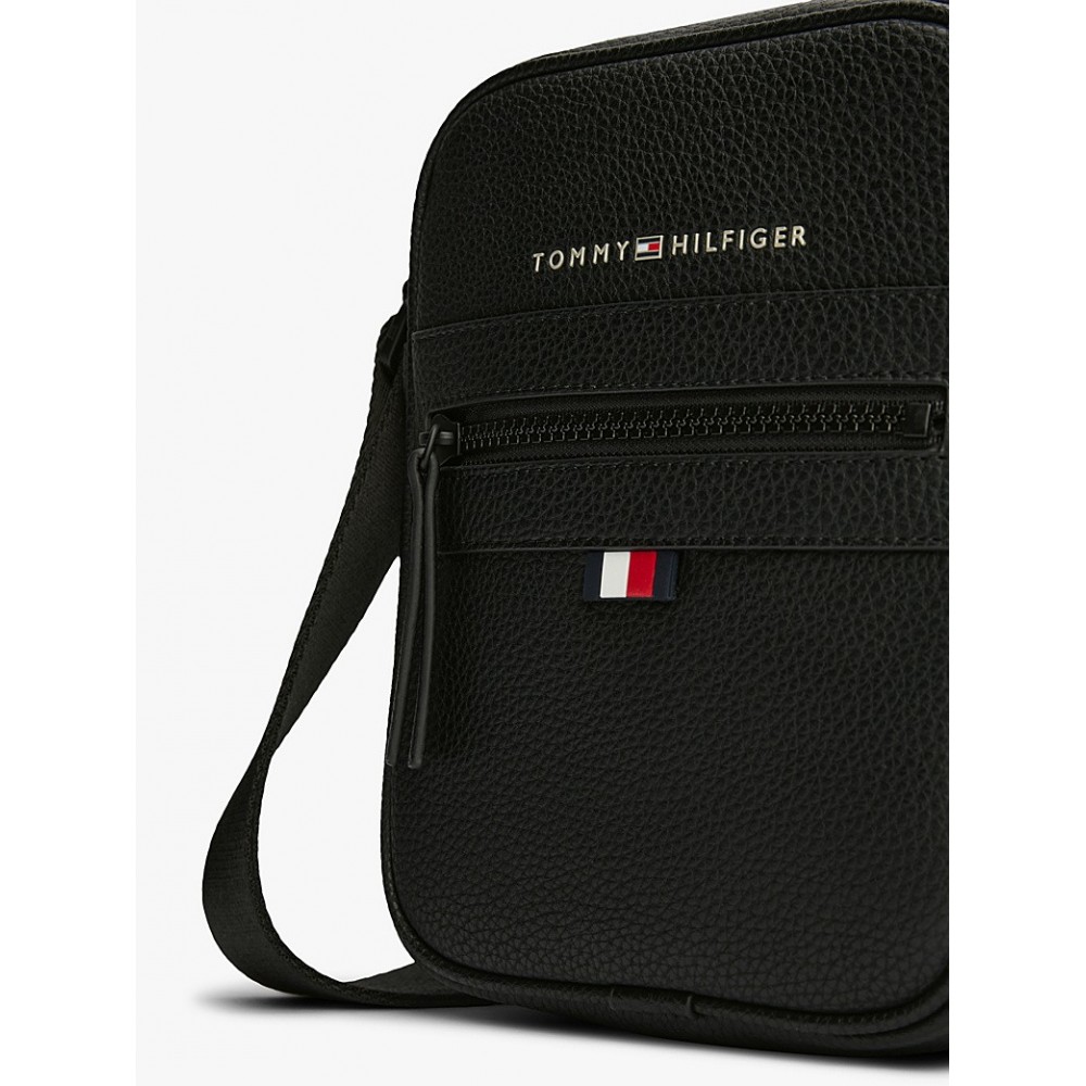Ανδρικό Τσαντάκι Χιαστή Tommy Hilfiger Essential Pu Mini Reporter AM0AM09504-BDS  Μαύρο
