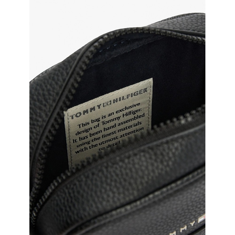 Ανδρικό Τσαντάκι Χιαστή Tommy Hilfiger Essential Pu Mini Reporter AM0AM09504-BDS  Μαύρο