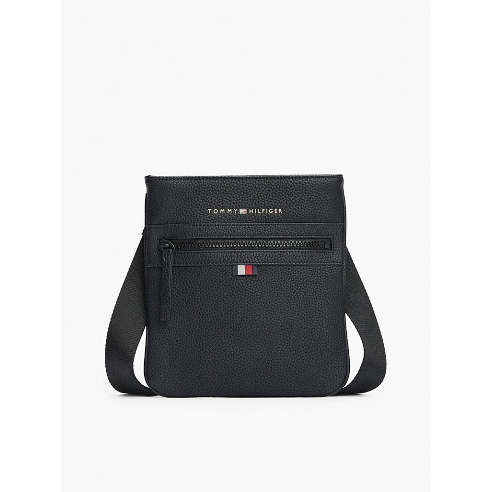 Ανδρικό Τσαντάκι Χιαστή Tommy Hilfiger Essential Pu Mini Crossover AM0AM09505-BDS Μαύρο