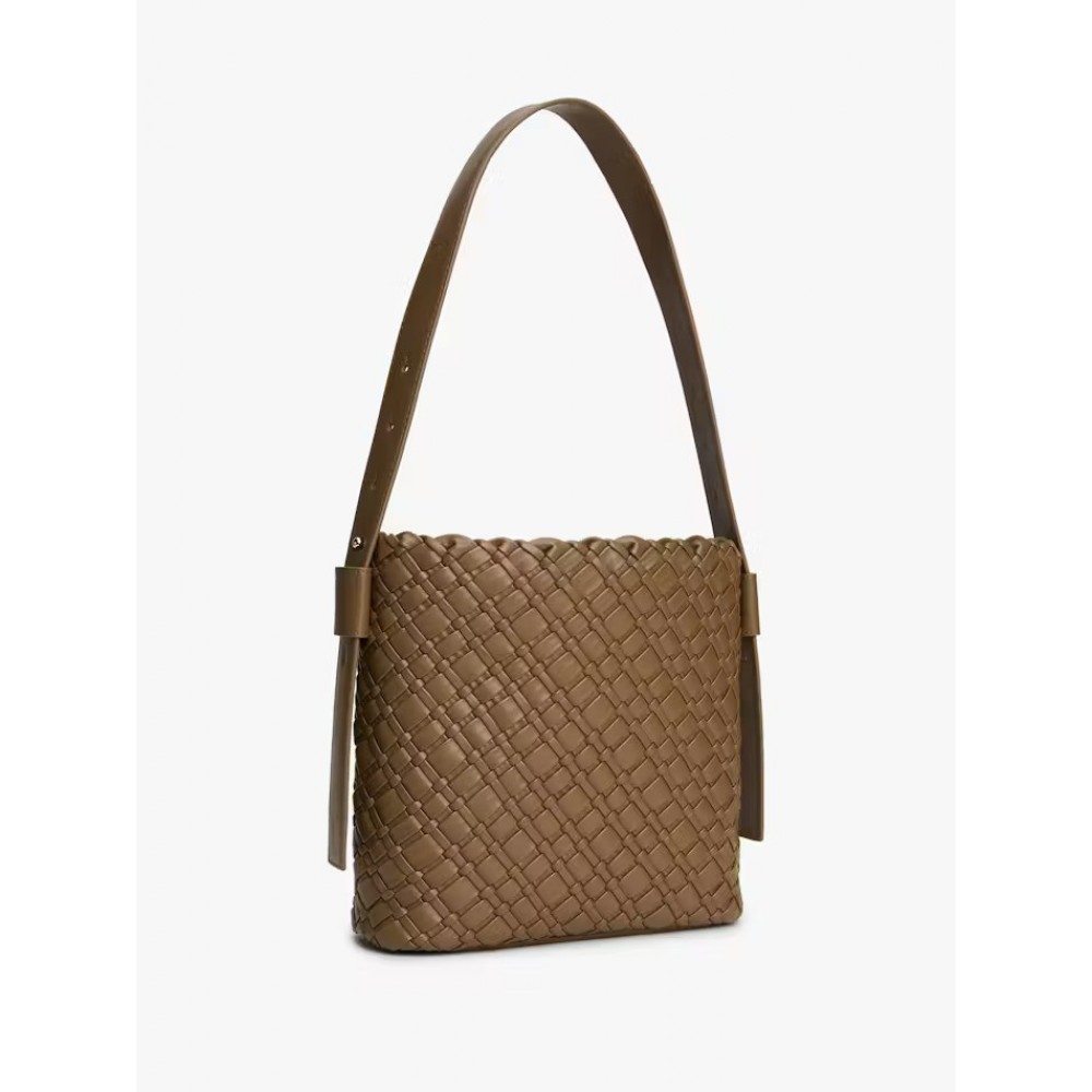 Γυναικεία Τσάντα Tommy Hilfiger Th Braided Shoulder Bag AW0AW18160-R07 Καμηλό