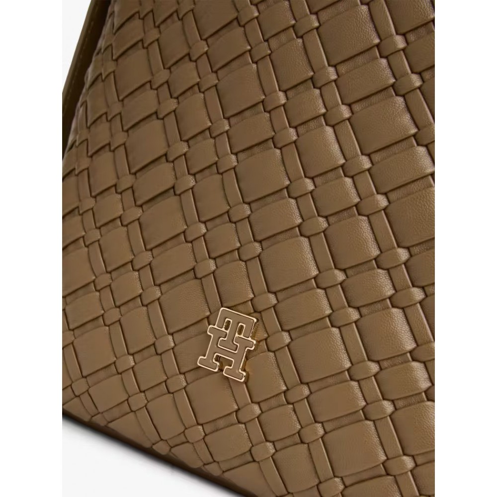 Γυναικεία Τσάντα Tommy Hilfiger Th Braided Shoulder Bag AW0AW18160-R07 Καμηλό