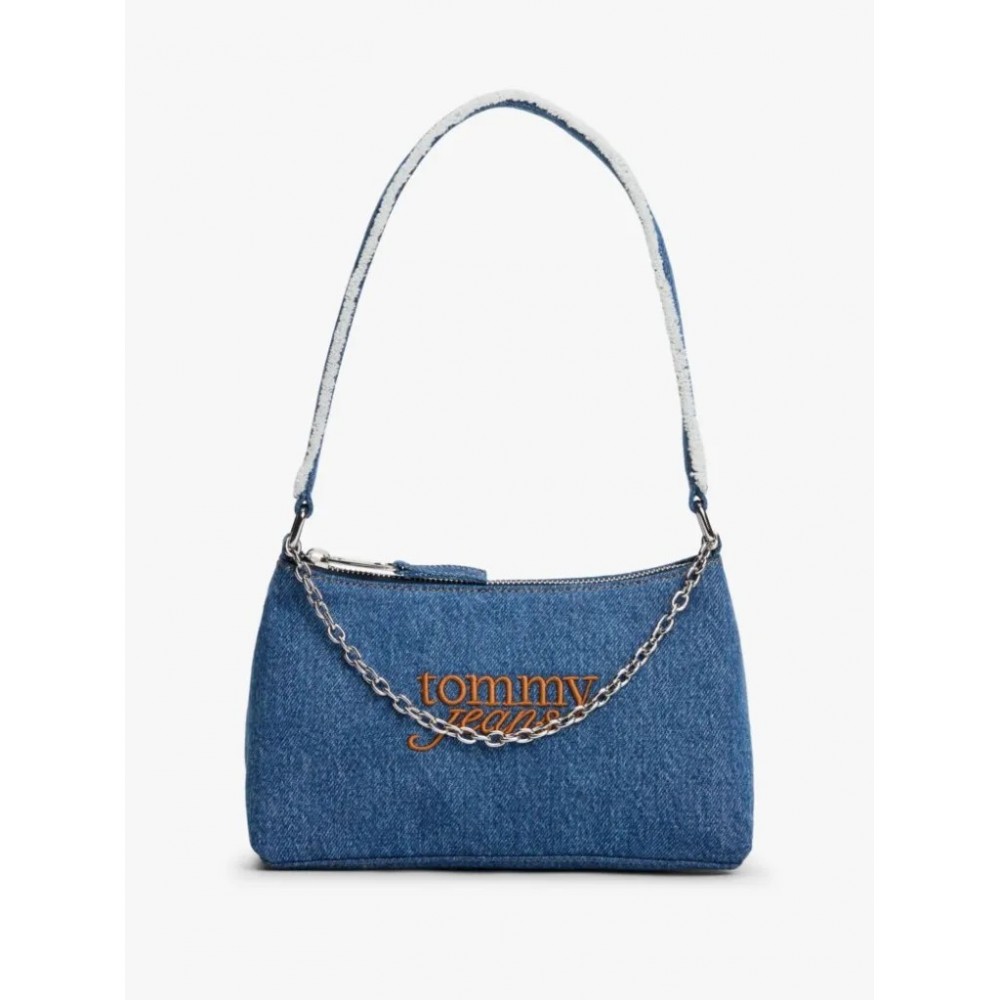Γυναικεία Τσάντα Tommy Hilfiger Tjw Cool Denim Shoulder Bag AW0AW18575-1A7 Μπλέ