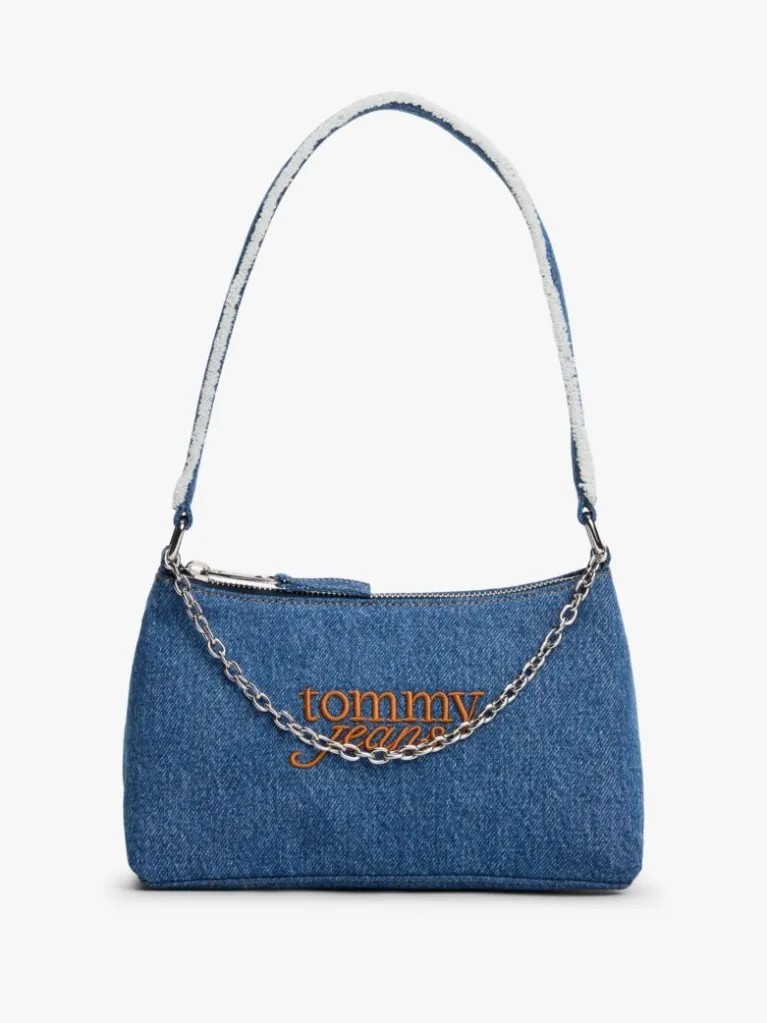 Γυναικεία Τσάντα Tommy Hilfiger Tjw Cool Denim Shoulder Bag AW0AW18575-1A7 Μπλέ