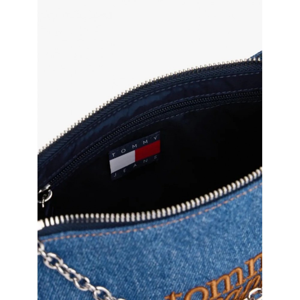Γυναικεία Τσάντα Tommy Hilfiger Tjw Cool Denim Shoulder Bag AW0AW18575-1A7 Μπλέ