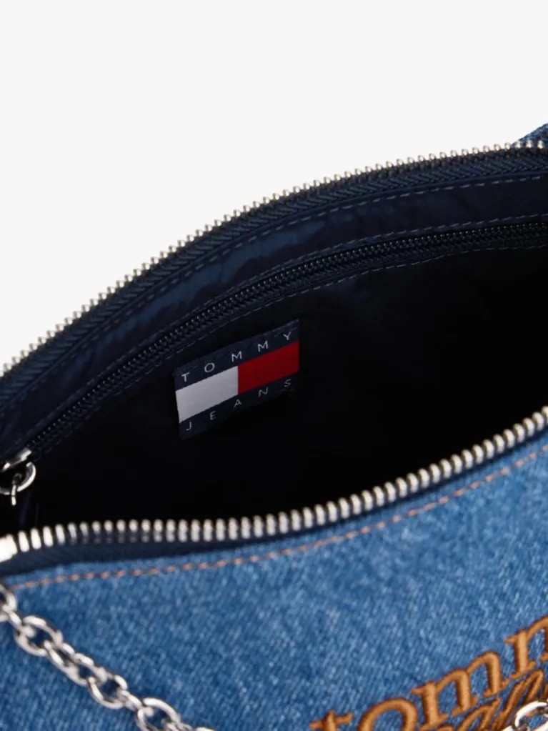 Γυναικεία Τσάντα Tommy Hilfiger Tjw Cool Denim Shoulder Bag AW0AW18575-1A7 Μπλέ