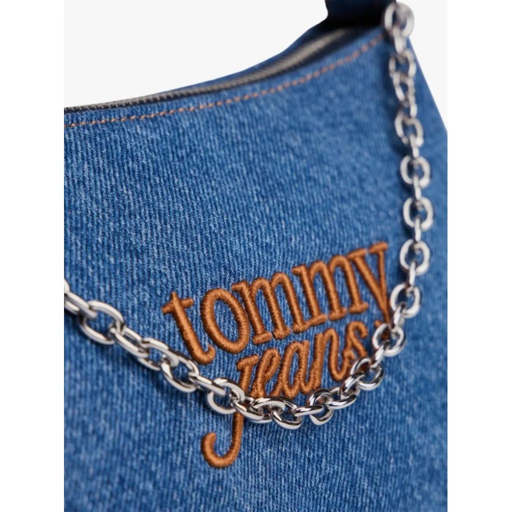 Γυναικεία Τσάντα Tommy Hilfiger Tjw Cool Denim Shoulder Bag AW0AW18575-1A7 Μπλέ