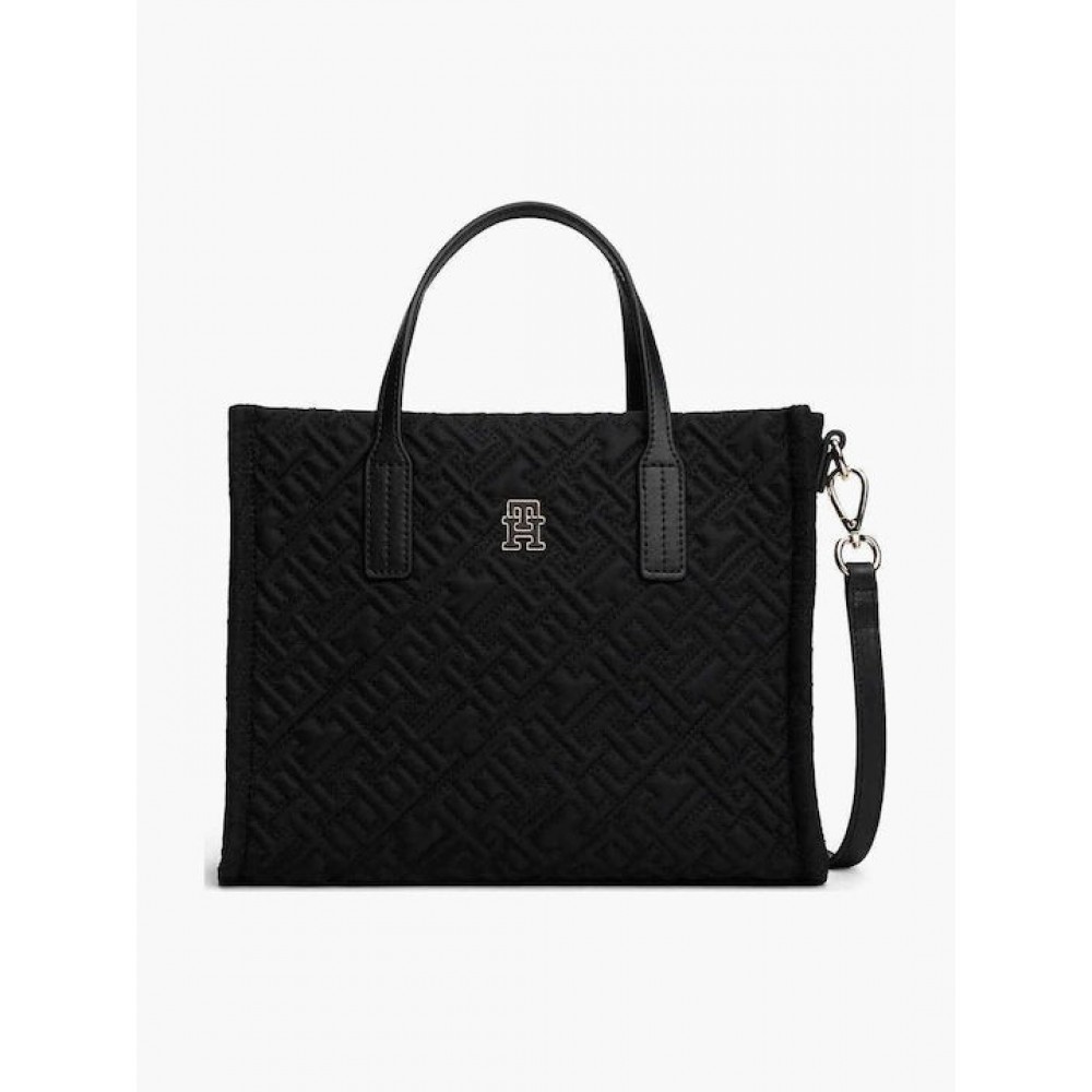Γυναικεία Τσάντα Tommy Hilfiger Th City Mini Tote Mono Nylon AW0AW18162-BDS Μαύρη