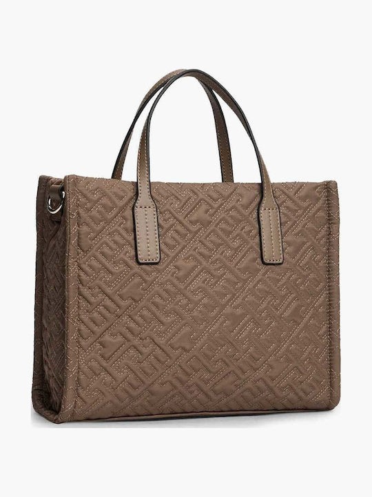 Γυναικεία Τσάντα Tommy Hilfiger Th City Mini Tote Mono Nylon AW0AW18162-R07 Καμηλό