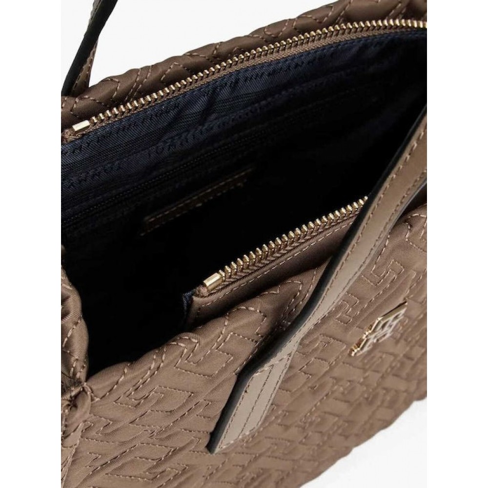 Γυναικεία Τσάντα Tommy Hilfiger Th City Mini Tote Mono Nylon AW0AW18162-R07 Καμηλό