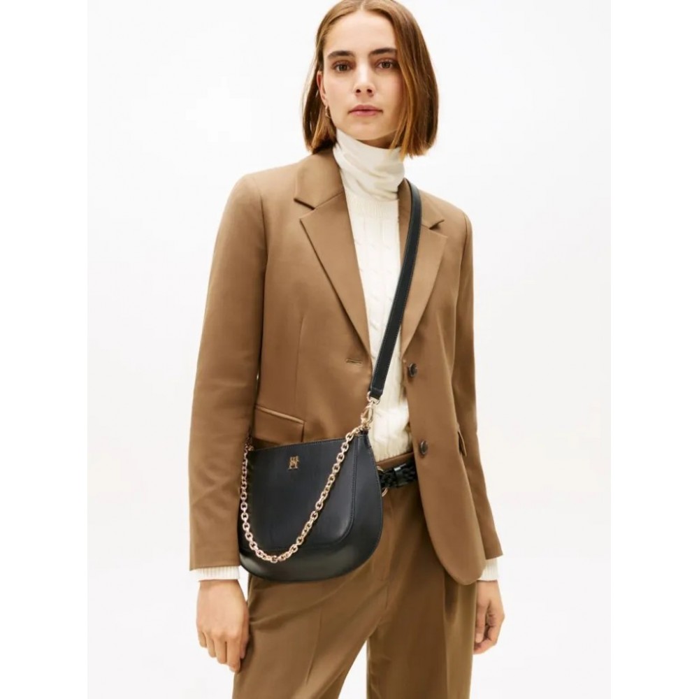 Γυναικεία Τσάντα Tommy Hilfiger Th Glam Conv Med Crossover AW0AW18143-BDS Μαύρη