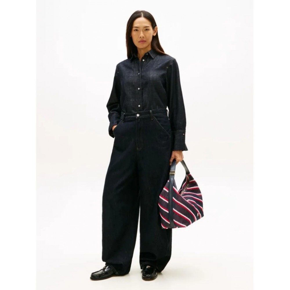 Γυναικεία Τσάντα Tommy Hilfiger Th Go Hobo Mix AW0AW18166-0GY Μπλε