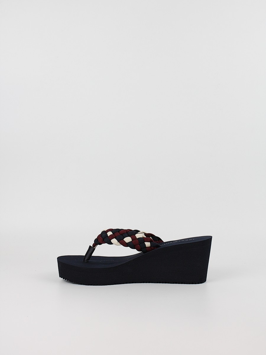 Γυναικεία Σαγιονάρα Tommy Hilfiger Th Wedge Braided Summer Sandal FW0FW09198-0GY Μπλέ