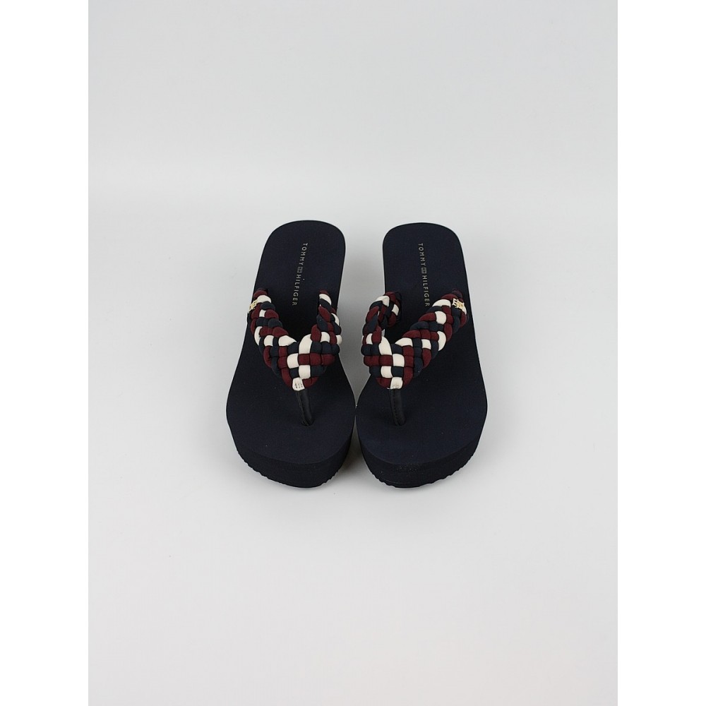 Γυναικεία Σαγιονάρα Tommy Hilfiger Th Wedge Braided Summer Sandal FW0FW09198-0GY Μπλέ