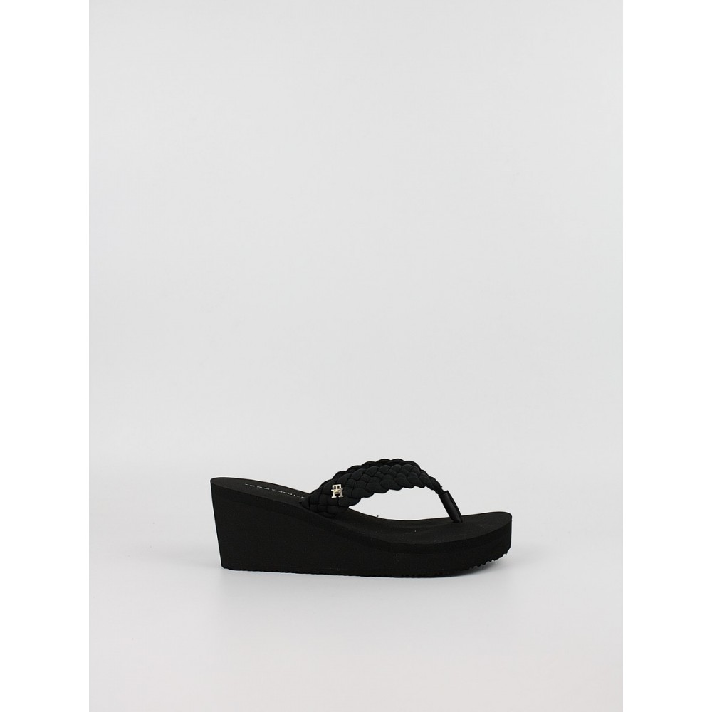 Γυναικεία Σαγιονάρα Tommy Hilfiger Th Wedge Braided Summer Sandal FW0FW09198-BDS Μαύρη