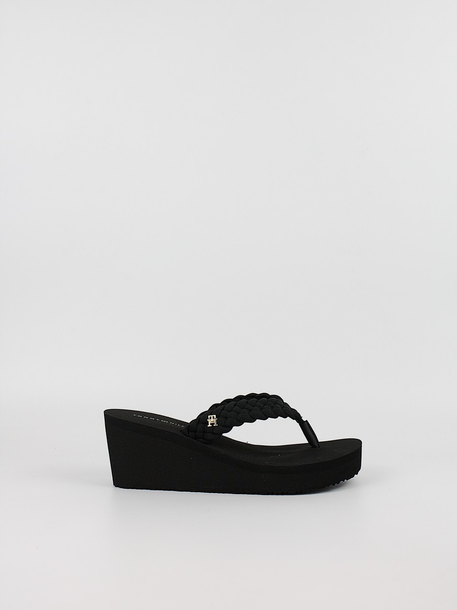 Γυναικεία Σαγιονάρα Tommy Hilfiger Th Wedge Braided Summer Sandal FW0FW09198-BDS Μαύρη