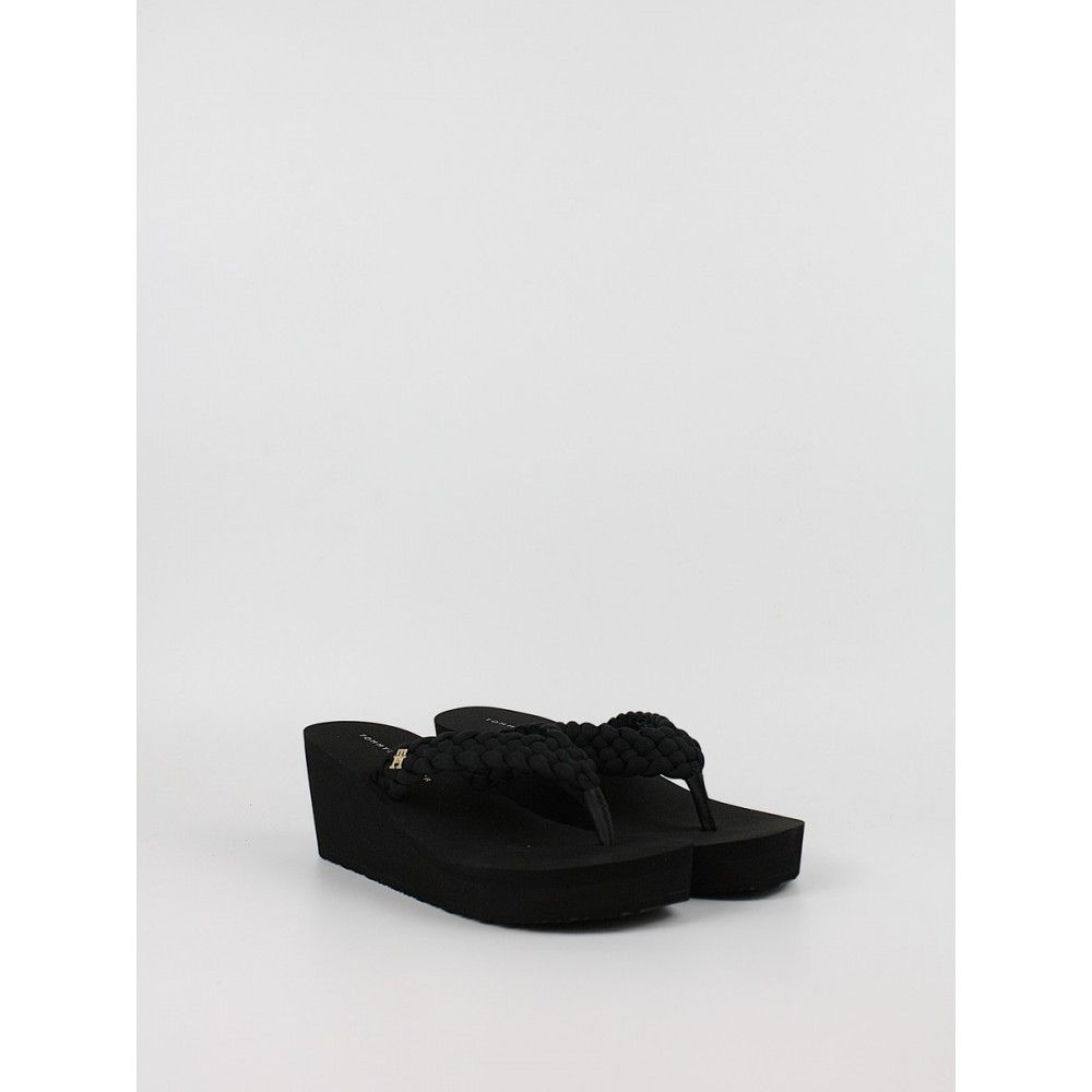 Γυναικεία Σαγιονάρα Tommy Hilfiger Th Wedge Braided Summer Sandal FW0FW09198-BDS Μαύρη