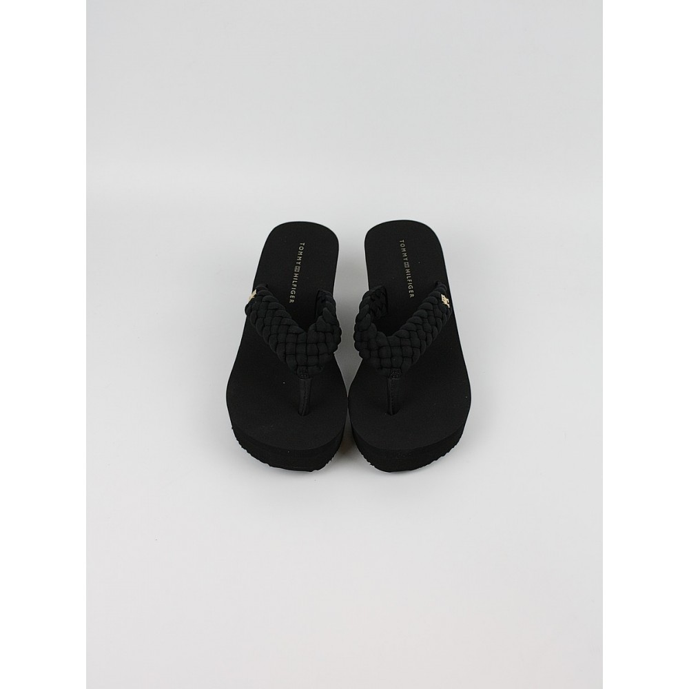 Γυναικεία Σαγιονάρα Tommy Hilfiger Th Wedge Braided Summer Sandal FW0FW09198-BDS Μαύρη