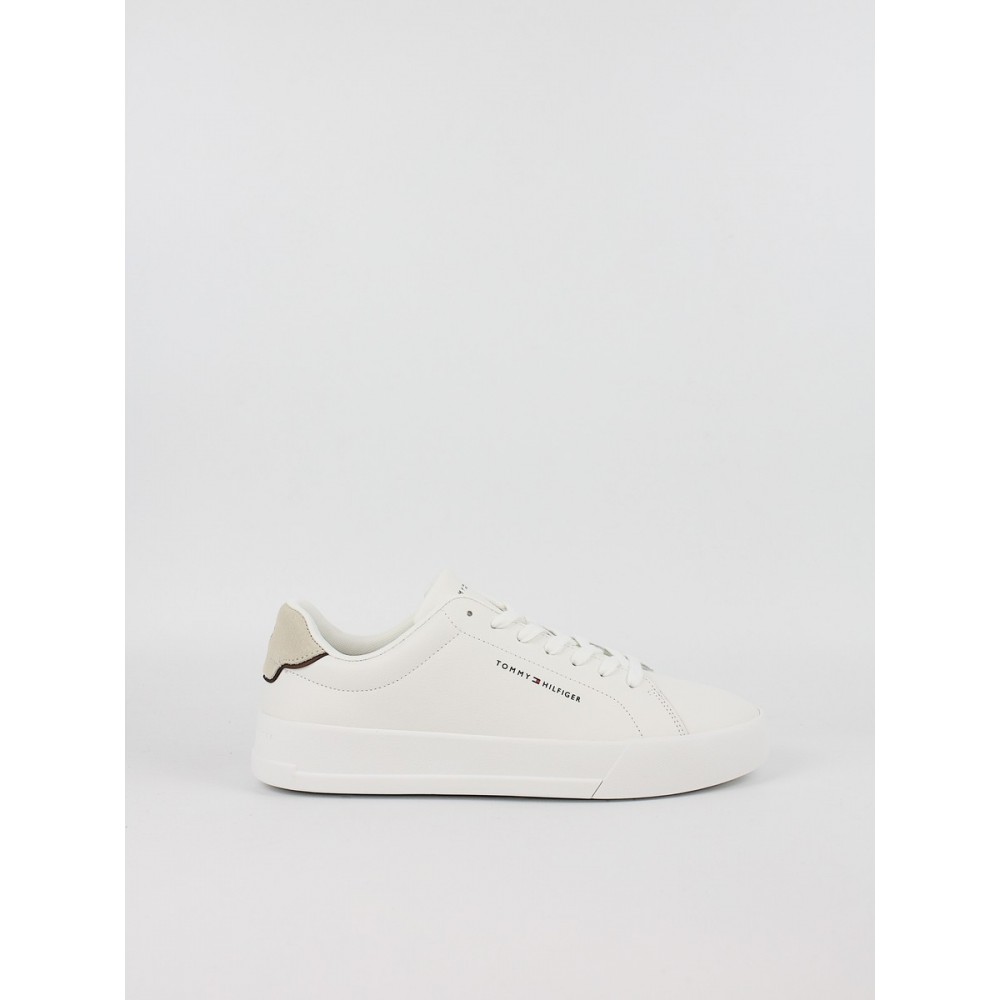 Ανδρικά Sneaker Tommy Hilfiger Th Court Leather Detail Ess FM0FM05367-0LE Ασπρο