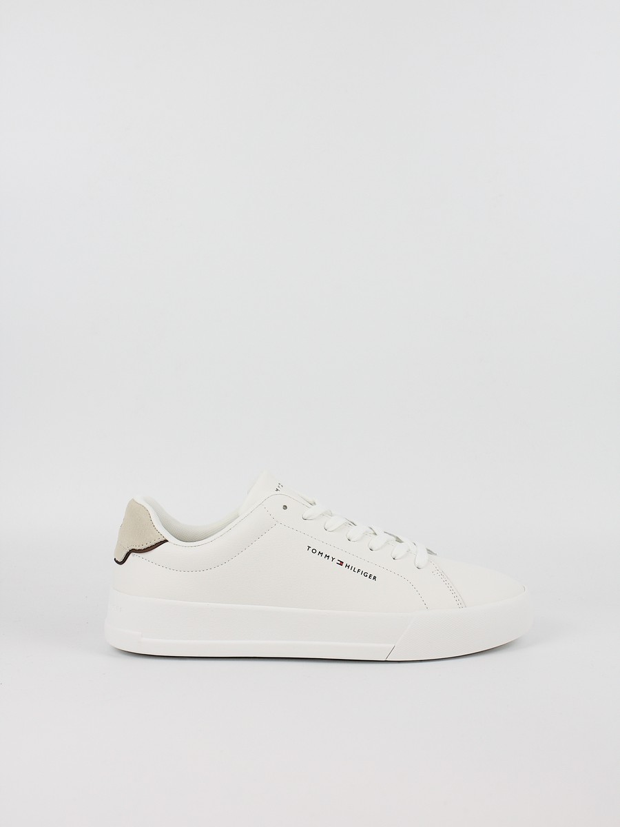 Ανδρικά Sneaker Tommy Hilfiger Th Court Leather Detail Ess FM0FM05367-0LE Ασπρο