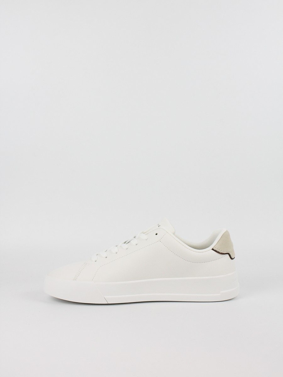 Ανδρικά Sneaker Tommy Hilfiger Th Court Leather Detail Ess FM0FM05367-0LE Ασπρο