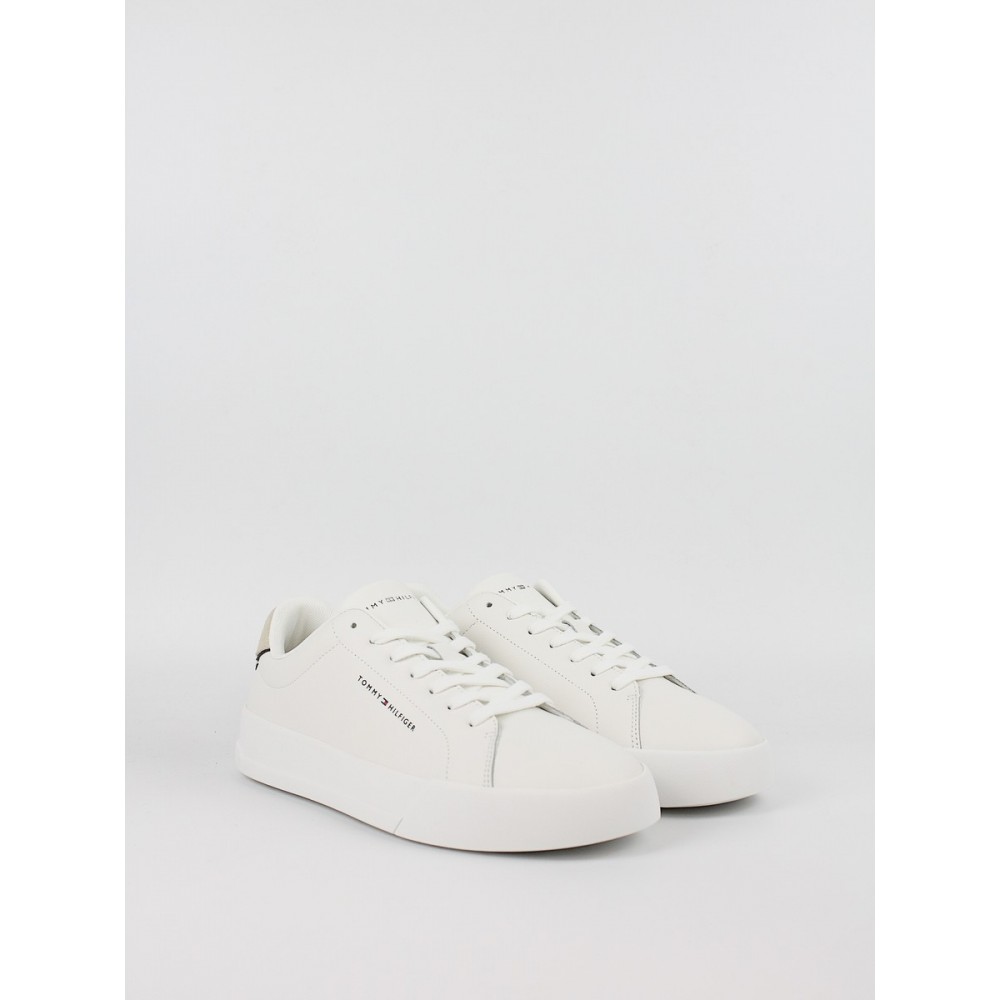 Ανδρικά Sneaker Tommy Hilfiger Th Court Leather Detail Ess FM0FM05367-0LE Ασπρο