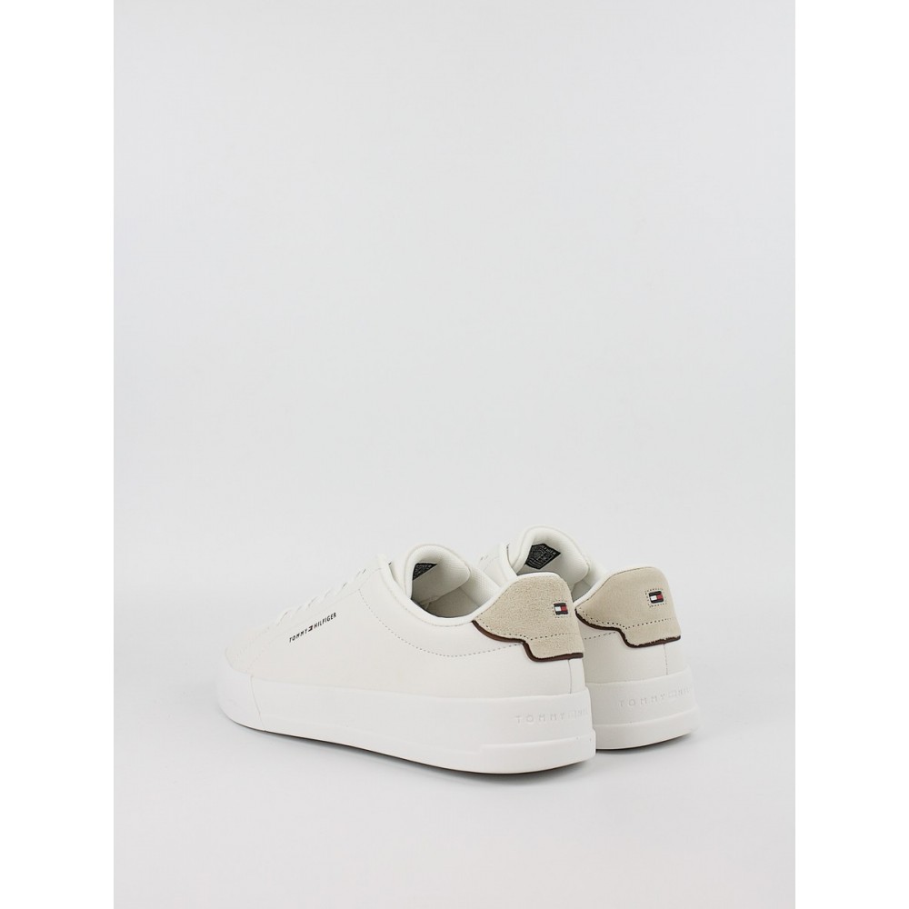 Ανδρικά Sneaker Tommy Hilfiger Th Court Leather Detail Ess FM0FM05367-0LE Ασπρο