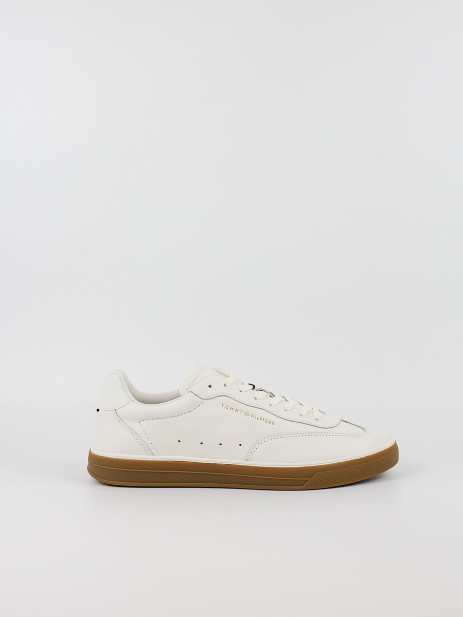 Ανδρικά Sneaker Tommy Hilfiger Th Lo Lux Lth FM0FM05815-YBL Ασπρο