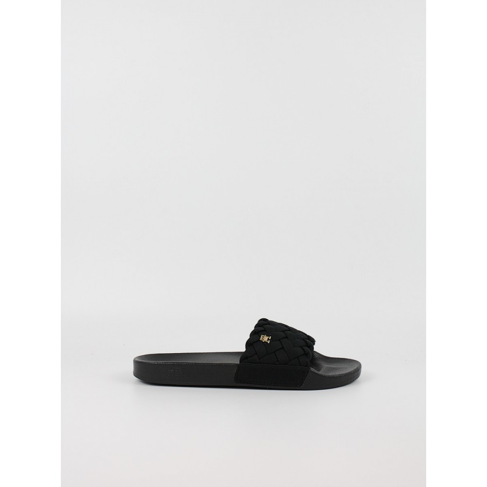 Γυναικεία Σαγιονάρα Tommy Hilfiger Th Braided Pool Slide FW0FW09203-BDS Μαύρη