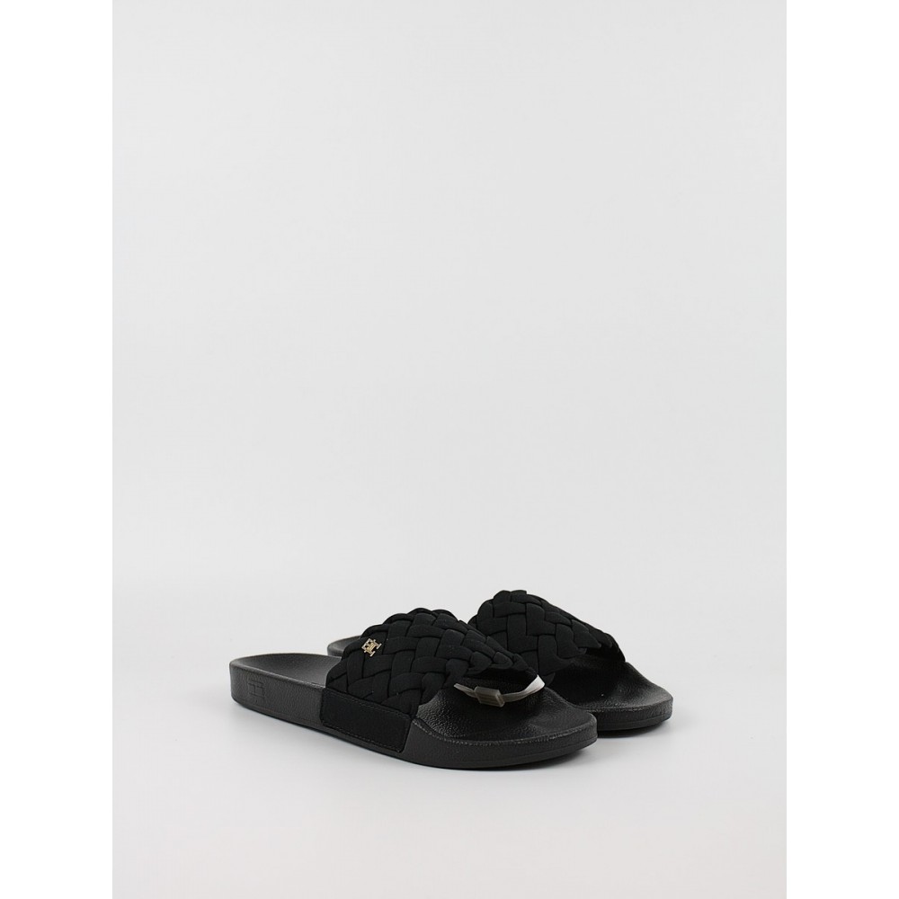Γυναικεία Σαγιονάρα Tommy Hilfiger Th Braided Pool Slide FW0FW09203-BDS Μαύρη