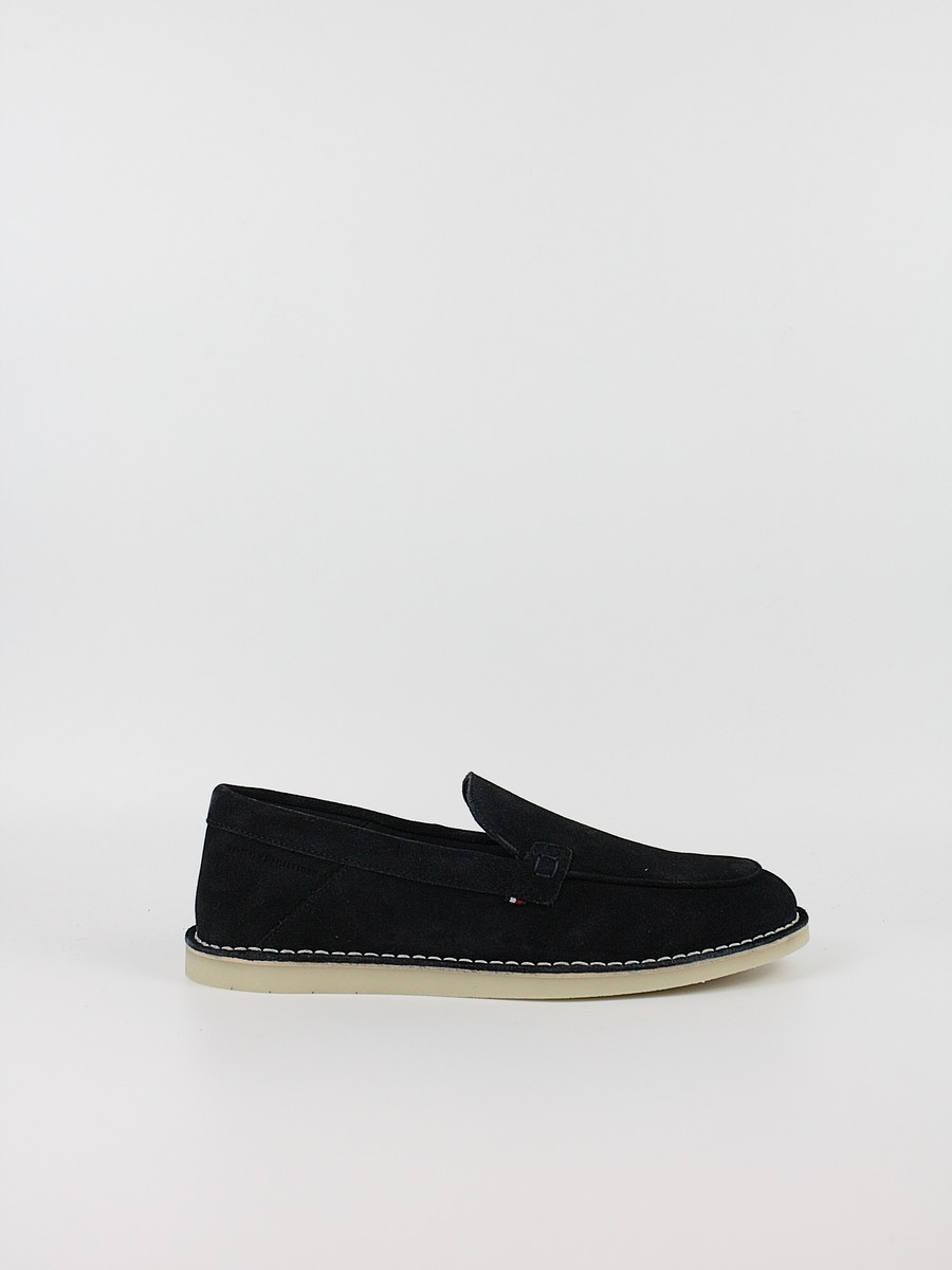 Men MocTommy Hilfiger Stitchdown Suede Loafer FM0FM05782-DW5 Navy