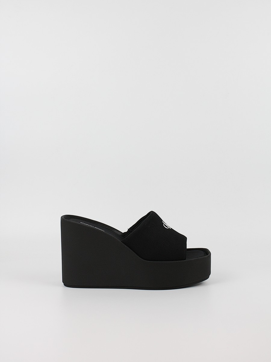 Γυναικεία Σανδάλια Calvin KLein Wedge 70 Sndl Canvas Mg HW0HW03134-0GJ Μαύρο