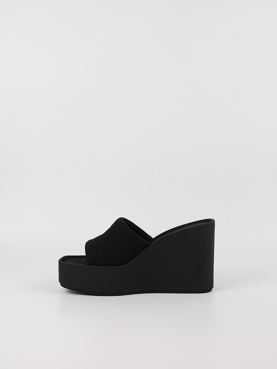 Women's Sandal Calvin KLein Wedge 70 Sndl Canvas Mg HW0HW03134-0GJ Black