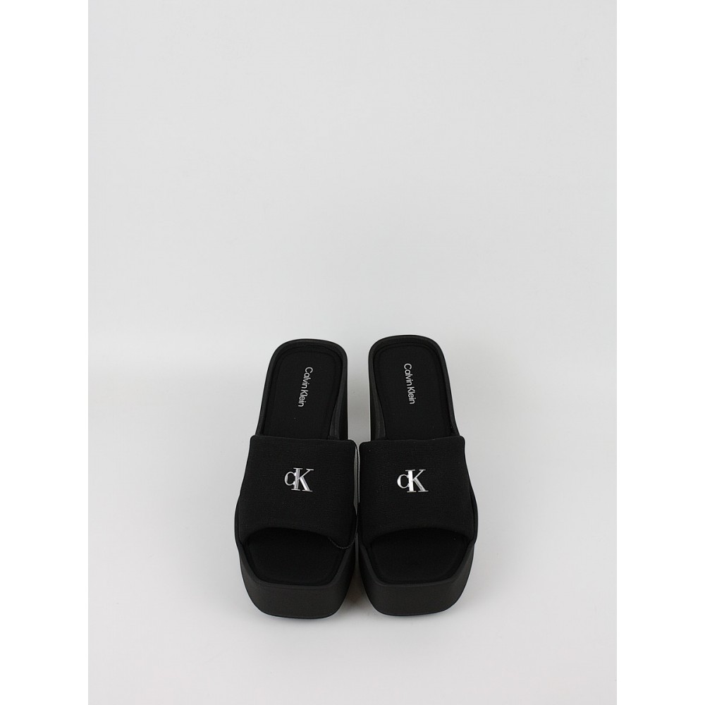 Γυναικεία Σανδάλια Calvin KLein Wedge 70 Sndl Canvas Mg HW0HW03134-0GJ Μαύρο