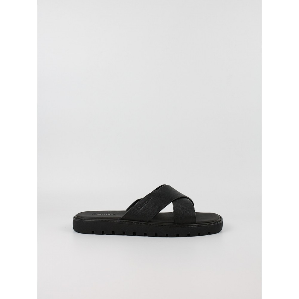 Ανδρική Σαγιονάρα Calvin Klein Sq Molded Sandal Xcross Lth HM0HM02235-0GJ Μαύρη