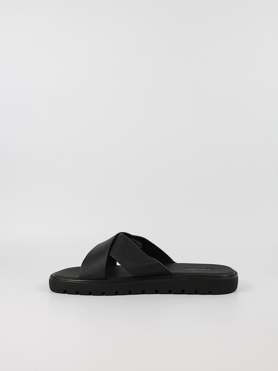 Ανδρική Σαγιονάρα Calvin Klein Sq Molded Sandal Xcross Lth HM0HM02235-0GJ Μαύρη