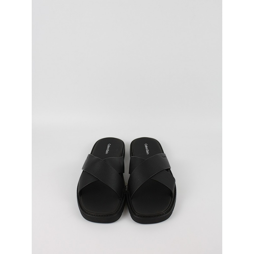 Ανδρική Σαγιονάρα Calvin Klein Sq Molded Sandal Xcross Lth HM0HM02235-0GJ Μαύρη