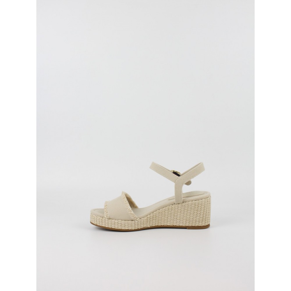 Γυναικεία Πλατφόρμα Tommy Hilfiger Mid Woven Wedge Espadrille Fringe FW0FW09470-ACI Μπεζ