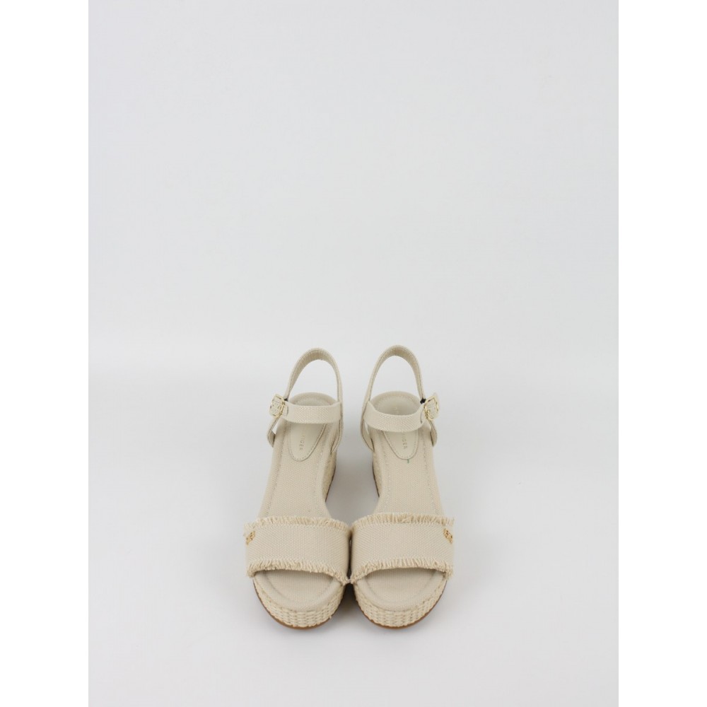 Γυναικεία Πλατφόρμα Tommy Hilfiger Mid Woven Wedge Espadrille Fringe FW0FW09470-ACI Μπεζ