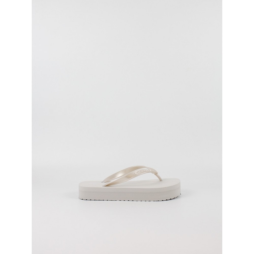 Γυναικεία Σαγιονάρα Calvin KLein Flatform Flip Flop Met Tpu YW0YW03120-PE6 Μπεζ