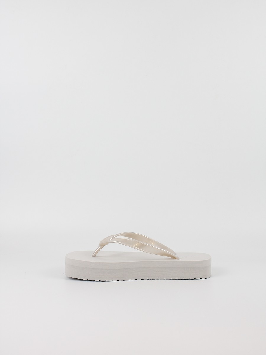 Γυναικεία Σαγιονάρα Calvin KLein Flatform Flip Flop Met Tpu YW0YW03120-PE6 Μπεζ