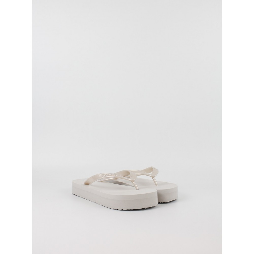 Γυναικεία Σαγιονάρα Calvin KLein Flatform Flip Flop Met Tpu YW0YW03120-PE6 Μπεζ