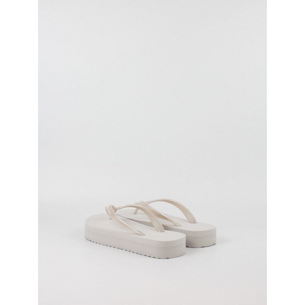 Γυναικεία Σαγιονάρα Calvin KLein Flatform Flip Flop Met Tpu YW0YW03120-PE6 Μπεζ