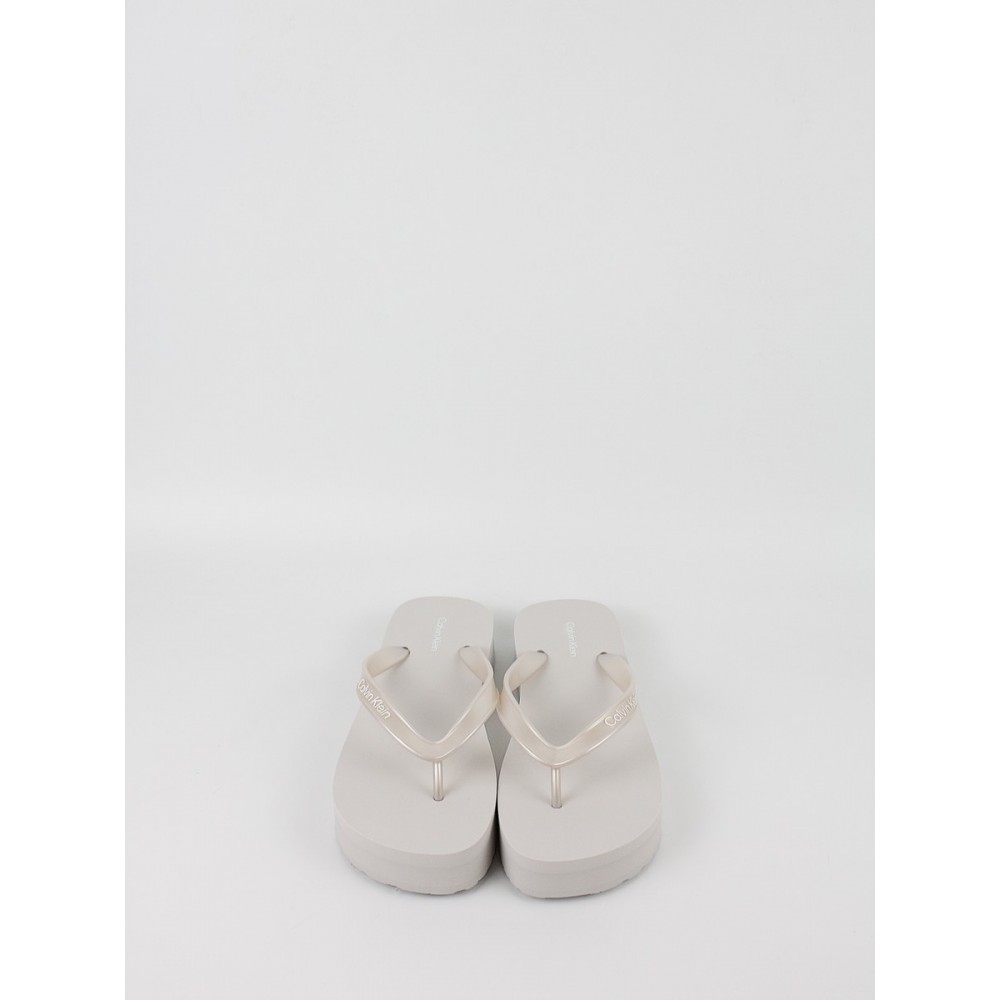 Γυναικεία Σαγιονάρα Calvin KLein Flatform Flip Flop Met Tpu YW0YW03120-PE6 Μπεζ