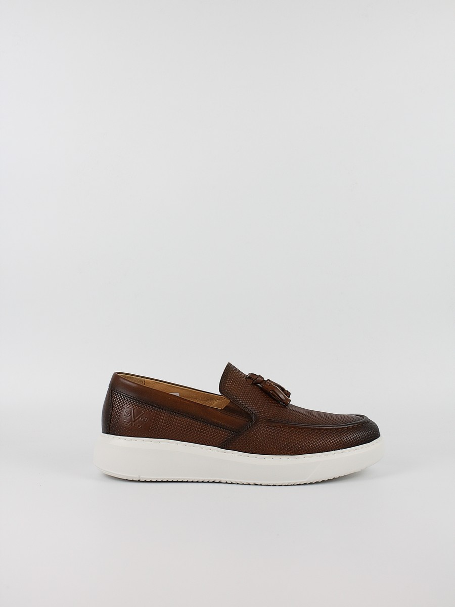Men Loafer Shoes Versace YOT61908-1 Τobacco