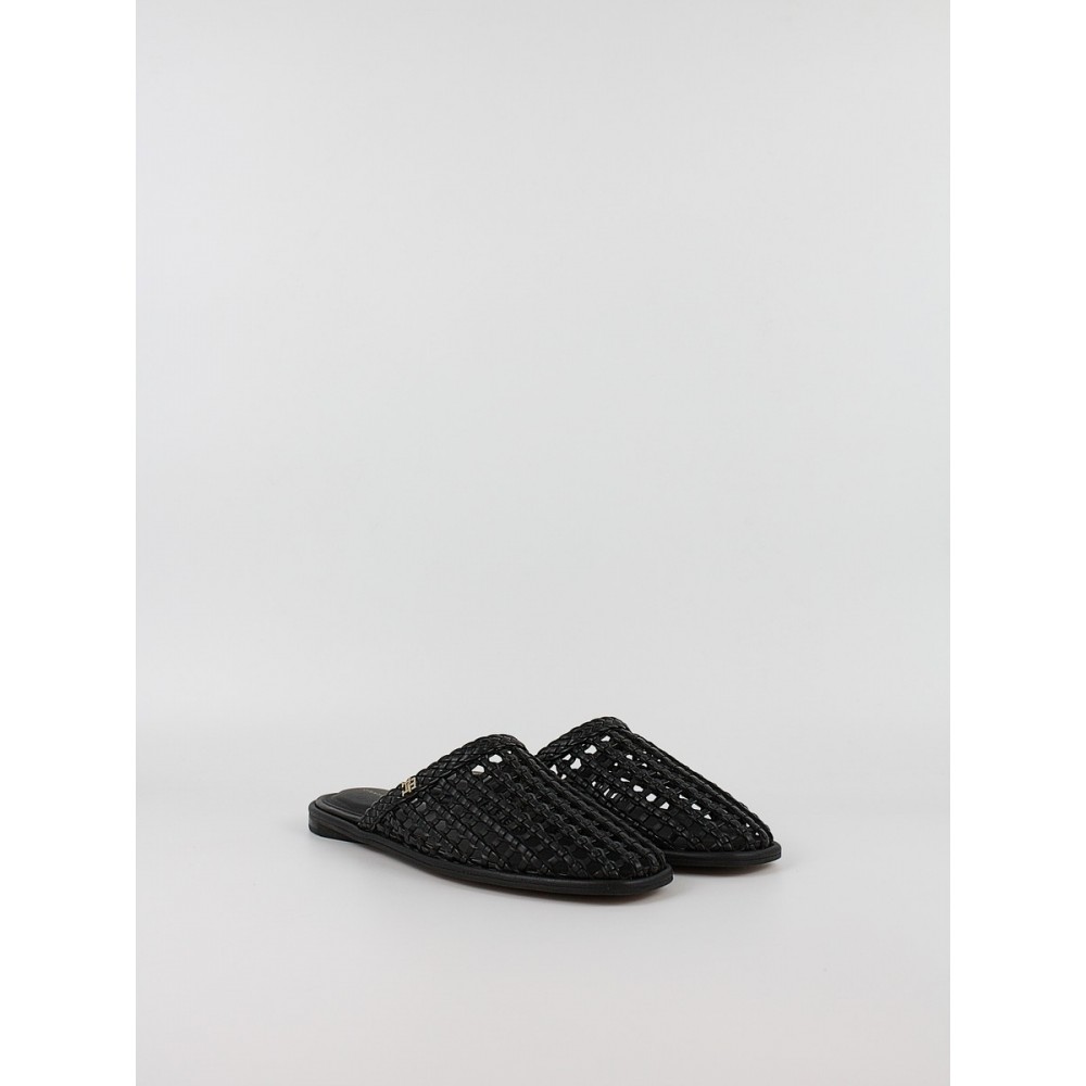 Γυναικεία Mule Tommy Hilfiger Leather Flat Mule FW0FW09280-BDS Μαύρο